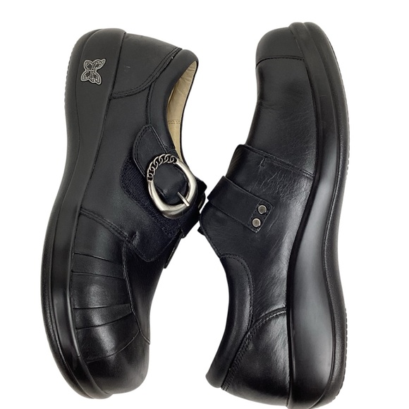 Alegria Khloe Black Nappa Leather Comfort Shoes - Picture 5 of 14